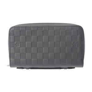 Louis Vuitton Damier Infini Zippy XL Clutch Bag Black Leather Long Wallet
